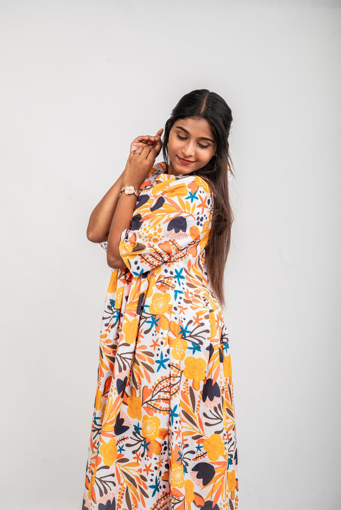 SUNSHINE BLOOM - YELLOW ABSTRACT GOWN