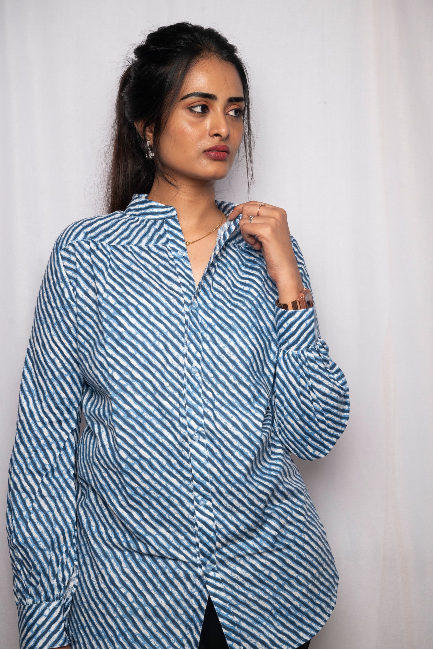 Blossom Blue Diagonal Shirt