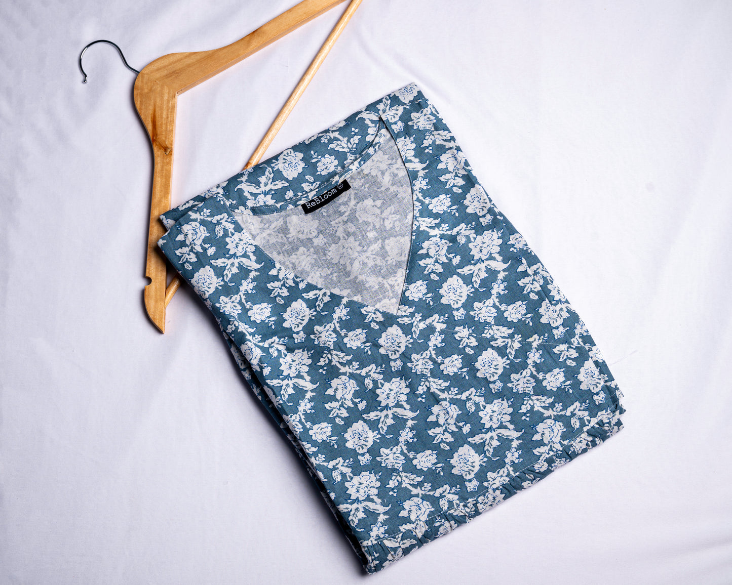 Azure Bloom Wrap Dress