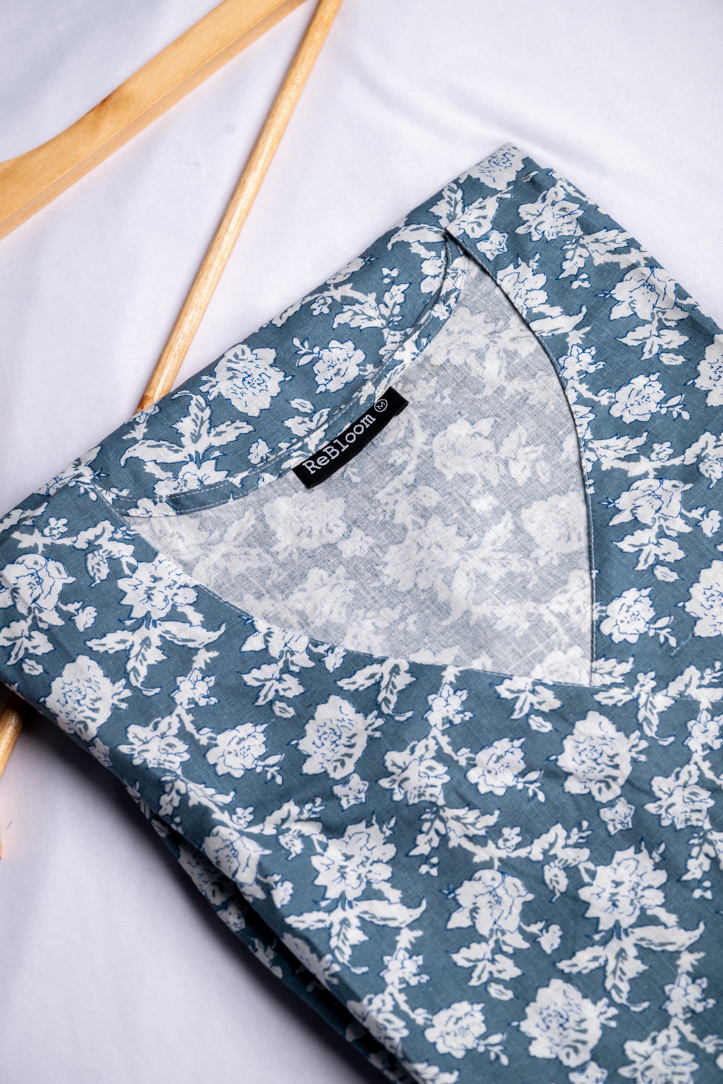 Azure Bloom Wrap Dress