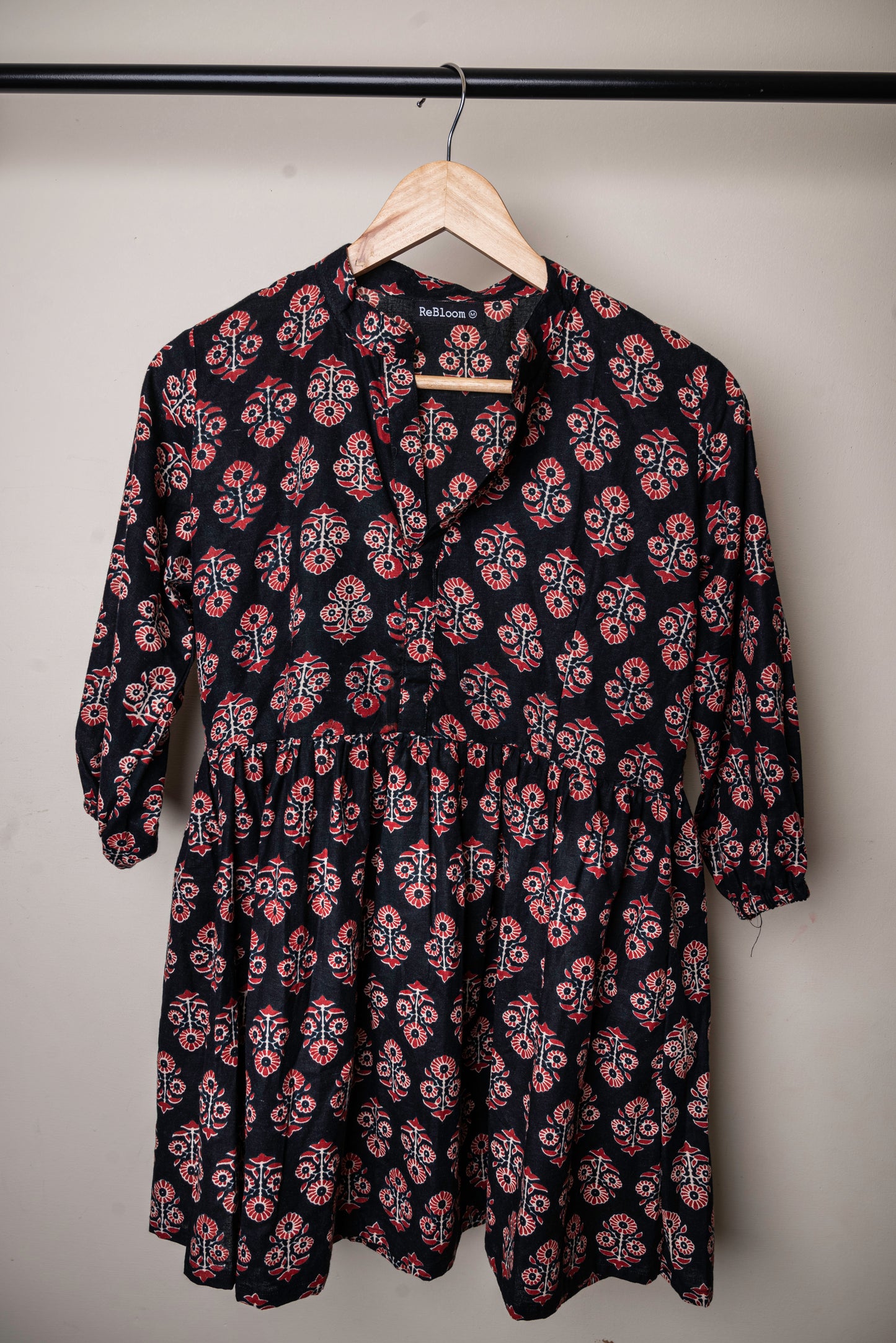Midnight Bloom Cotton Kurti