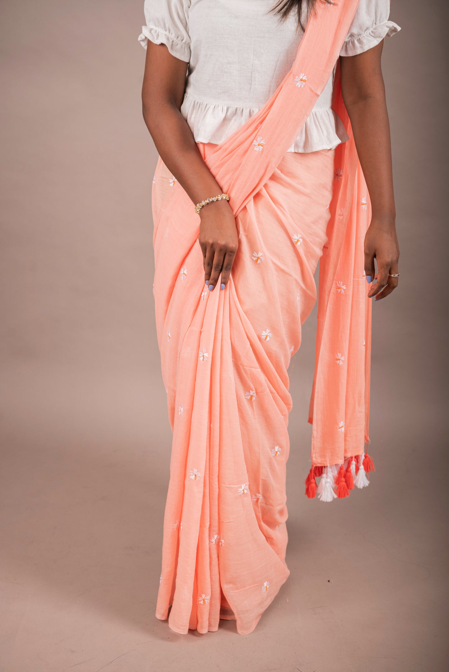PASTEL ORANGE SAREE