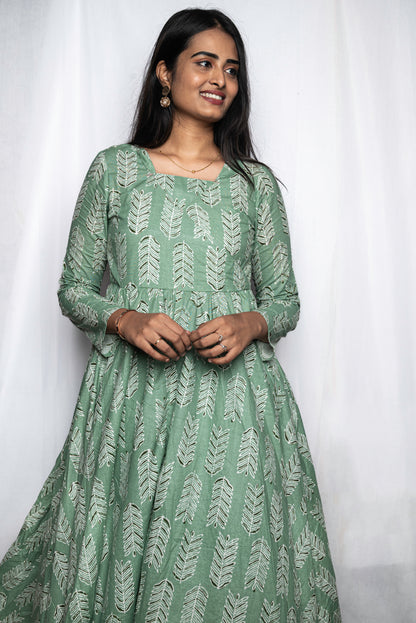 Leafy Blossom Anarkali Kurti