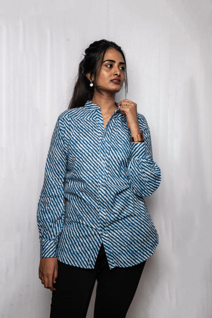 Blossom Blue Diagonal Shirt