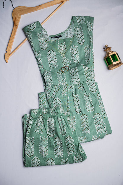 Leafy Blossom Anarkali Kurti