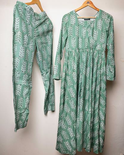 Leafy Blossom Anarkali Kurti