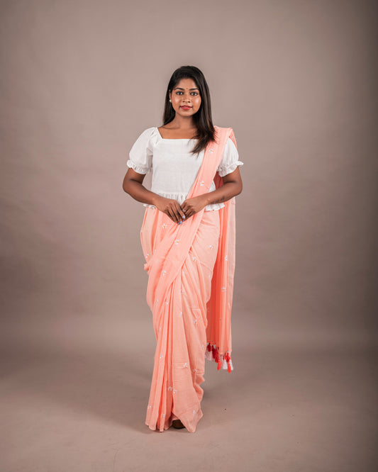 PASTEL ORANGE SAREE